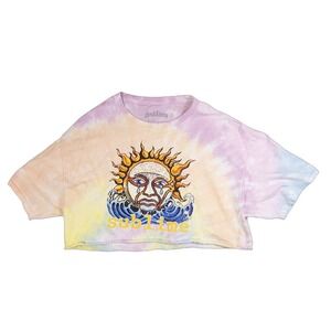 Sublime Crop Top Tee Womens Medium Pastel Tie Dye Sun Graphic Excellent Boxy